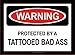 Produktbild Licenses Products Tattooed Bad Ass Warning Sticker