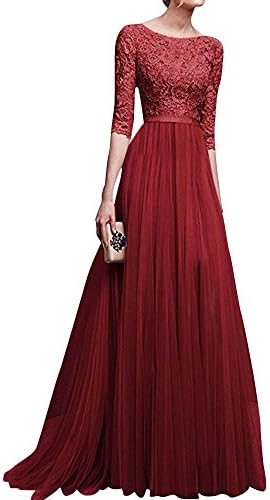 Anyu Floral Lace Evening Prom Ball Gown Long Bridesmaid Party Dresses For Women