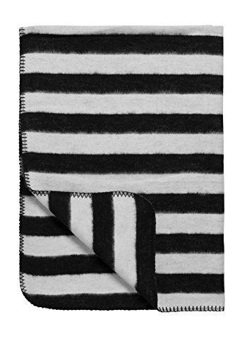 Meyco Baby Blanket Black Label 100% Organic Cotton, 75 x 100 cm, Stripe, Black / White