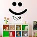Produktbild WWYJN Think Positive Smile Wall Decal Motivation Quotes Inspiration Wall Sticker Home Decor Bedroom Removable Office Art Decals Black 42 X 43 cm