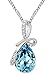 Shining Diva Silver Plated Teardrop Crystal Necklace for Women RS.299.00