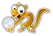 Produktbild Funny Chipmunk Volleyball Player Cartoon Auto-Dekor-Vinylaufkleber 12 X 8 cm