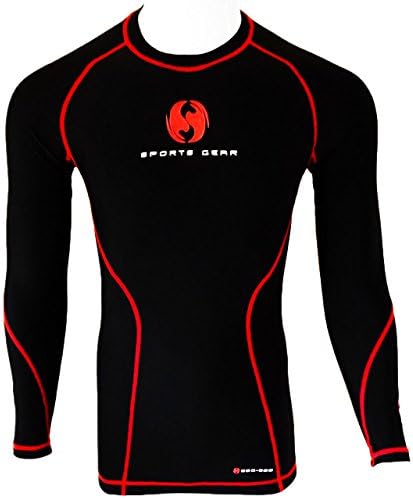 Mens SSG-500 All Season Black Compression Base Layer / Baselayer Skin Tight Thermal Gym Sports Long Sleeve Under Shirt Top Armour (Large (39-41 inches) around chest)