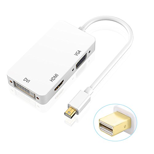 Topop 3 in 1 Thunderbolt Port Mini Displayport auf HDMI DVI VGA Adapter Kabel für Apple MacBook Air, iMac, Mac Book Pro, Mac mini, Microsoft Surface Pro/ Pro 2/ Pro 3, Thinkpad / Carbon/ Touch/ Helix weiß - 7