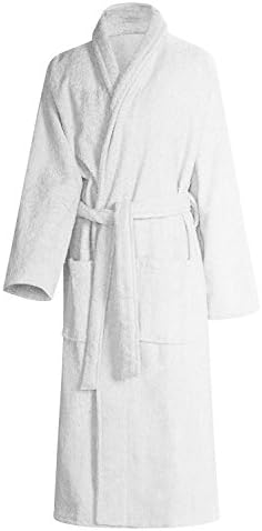 Men's Ladies Bathrobe Dressing Gown Combed Egyptian Cotton Terry Towelling Shawl Collar Bath Robe