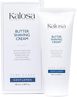 Kalosa Organic Natural Skincare Gentlemen Butter Shaving Cream. 100% Vegan. 100ml. No Parabens. Made in UK. No Mineral Oils. No Sulphates. No Animal Testing. No Palm Oil. No DEA. KALGEN1