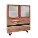 Produktbild Massives Highboard AMAZONAS Akazie Metall schwarz 140 cm Massivholzschrank Vitrine Schrank Anrichte