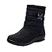 Produktbild JUSTSELL_Schuhe Damen Stiefeletten,Frauen Einfarbig SchlKunstlederfstiefel Runder Kopf Kurzschaft Stiefel Baumwoll Ankle Stiefeletten SKunstlederer Warm Allroundstiefel für Winter