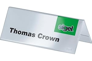 SIGEL TA136 Soporte de sobremesa, forma de tejado, Plástico duro, para 100x60 mm, 10 unds.