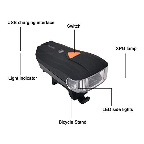 LED Fahrradlicht, ELINKER Fahrradlampe Set, Stvzo Standard Genehmigt, Wasserdichtes Frontlicht und Rücklicht mit 2 USB Ladekabel - 4