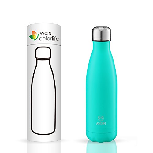 AVOIN colorlife Trinkflasche, Isolierte, Doppelwandige Edelstahlwasserflasche – 24 Stunden Warm & 12 Stunden Kalt – 500ml – BPA Frei - 5