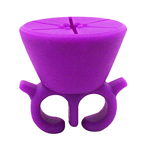 Contever® Silicone Finger Wearable Nail Polish Holder Ring Nail Art Varnish Bottle Stand Anti-Spill (Purple)