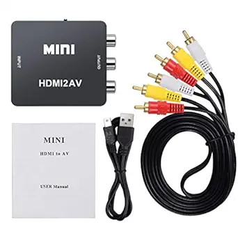 N.A. HDMI to Scaler Adapter HD Video Composite Converter Box HDMI to RCA /CVSB L/R Video 1080P Mini HDMI2AV Support NTSC PAL New