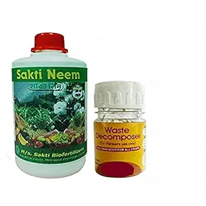 Nature Friend Organic Waste Decomposer Made by Using NCOF Technology Pack of 1 Bottle (30ml) Combo with 100 ml Organic Cold Press Neem Seed Oil of 1500 PPM (Min) Azadirachtin for Plant