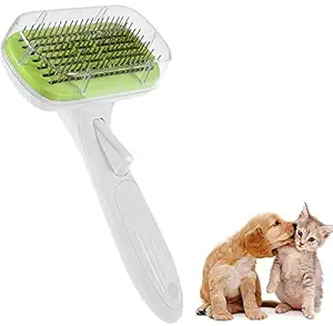 RvPaws Pets Grooming & Cleaning Slicker Brush Self Cleaning Hair Brush for Puppies & Dogs/Cats - Color May Vary