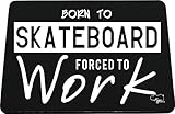Precio competitivo Hippowarehouse Born to Skateboard Forced to Work Alfombrilla de ratón Impresa Accesorio Base de Goma Negra 240 mm x 190 mm x 60 mm