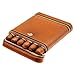 Produktbild Cigar Humidors Zigarre Box Zigarettenetui Herren Geschenkbox, 6 Sticks Travel Portable Cigar Humidor Zedernholz ausgekleidet Lederoberfläche, Brown Ledertasche Geeignet für das Büro