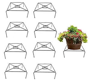Appeasy Gamla Stand, Pot Stand, Plant Stand Heavy Duty Metal for Plants in Balcony, Home Decor, Indoor and Outdoor Use {Square} Black Pack of 9
