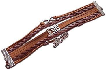 AtlantisForYouAtlantisForYou Leather Charm Bracelet Jesus Holy Love Jesus Catholic Gift