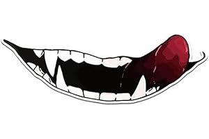 TAOYUN Motorcycle Bicycle Helmet Funny Big Mouth Stickers Waterproof Bicycle Sticker Riding Dark Personality Stickers