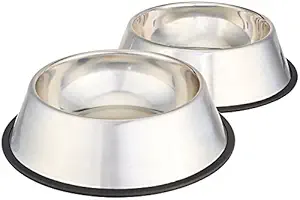 Ganeshi Stainless Steel Dog Bowl (Medium, Set of 2) 700 X 2 ML