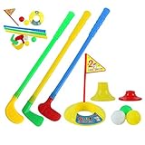 Este es un juego de juguetes de golf de plástico.
