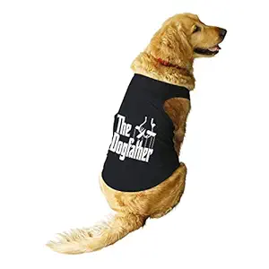 Ruse. Pet The Dogfather Printed Round Neck Sleeveless Vest Tank T-Shirt/Tees for Dog Clothes Summer Apparel (Black, XL)