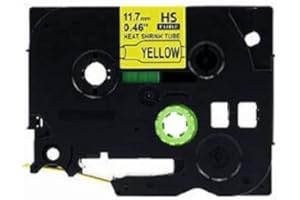 NOW INK LTD Compatible Label Tape for Brother P-Touch. 1.5m in Length. See Description for List of Compatible Printers. (Black ON Yellow, 12mm HSE-631)