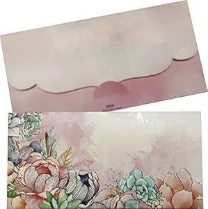 Jain Cards Premium Baby Pink Floral Design Shagun Envelopes (20)