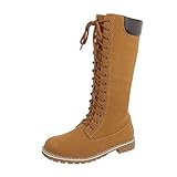  Zapatos para Mujer Botas Tacón Ancho Botas con Cordones Marrón Tamaño 38