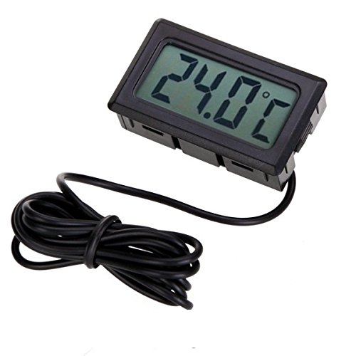 IDEALEBEN LCD Thermometer Digital -50℃ bis +110℃ Digitalthermometer Temperatur Messer mit Saugnapf (2m Kabel) - 2