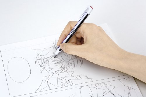 Tombow EHR-KUR Präzisionsradierer MONO zero und Nachfüllung runde Spitze, 2.3 mm Durchmesser, weiß/blau/schwarz - 2
