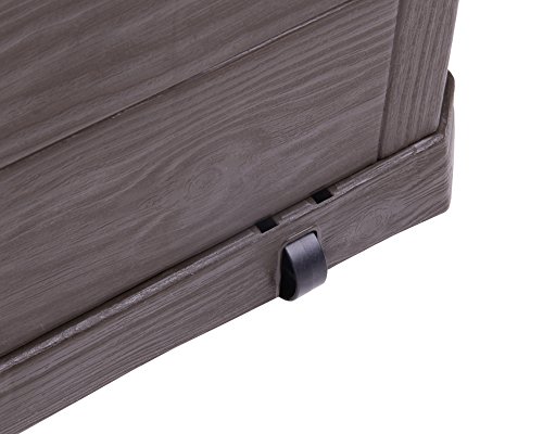 Kissenbox Auflagenbox Gartentruhe Terrassenbox Madera in Holzoptik braun rollbar - 6