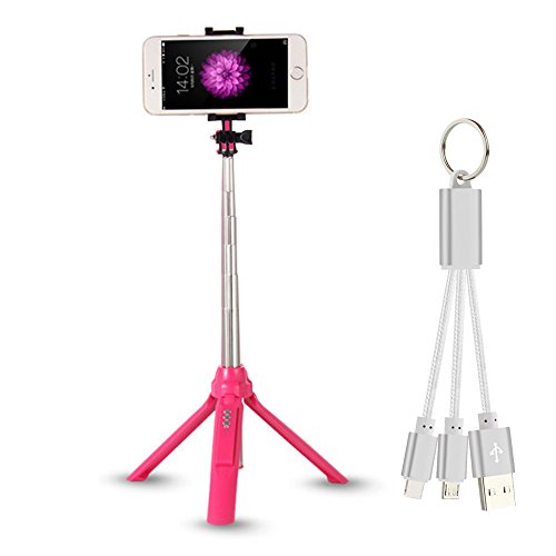 Selfie Stick, Vandot Bluetooth Selfie-Stick mit Handy Stativ Tripod Adapter Selfie-Stange Bar Stange 270 Grad Einstellbare Extendable Einbeinstativ Erweiterbar Monopod Faltbare Handheld Fotograf Halterung Bluetooth-Fernauslser Fernbedienung Remote Shutter fr Smartphone iPhone Android Kamera Huawei HTC Sony Samsung Galaxy + Schlsselbund Datenkabel - ROSE Rosa Selfie Stick, Vandot Bluetooth Selfie-Stick mit Handy Stativ Tripod Adapter Selfie-Stange Bar Stange 270 Grad Einstellbare Extendable Einbeinstativ Erweiterbar Monopod Faltbare Handheld Fotograf Halterung Bluetooth-Fernauslser Fernbedienung Remote Shutter fr Smartphone iPhone Android Kamera Huawei HTC Sony Samsung Galaxy + Schlsselbund Datenkabel - ROSE Rosa