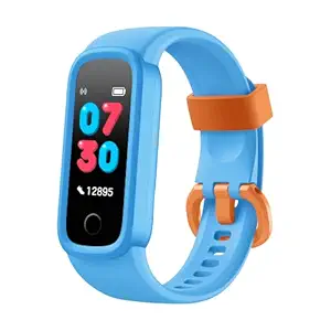 Noise Champ Smart Band for Kids with 7 Alarms (Brush Teeth, Study Time & More), Lightweight, Sleep Tracker, 50+ Kids Watch Faces, IP68 Washable (Peppy Blue), One Size