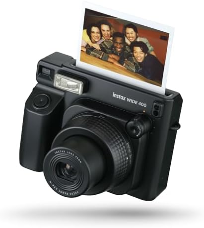 Fujifilm instax WIDE 400 - Fotocamera Istantanea Analogica, Esposizione Automatica, Flash Automatico, Autoscatto, Controlli Semplificati, Dimensioni Stampa 86 mm x 108 mm, Colore: Black