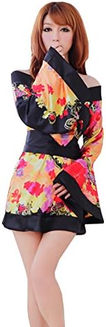 CZIXUN Sexy Kimono Dressing Gown for Women Deep V-neck Uniform (Red)