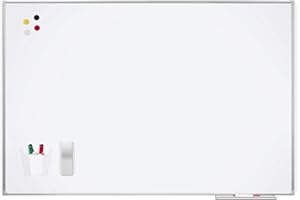 WORKOME HAPPY WORK * HAPPY HOME Pizarra Blanca Magnética 100 x 200 con Marco de Aluminio | Pizarra de Pared Fácil de Borrar | Lacada con Marco de Aluminio Anodizado | Para Escritura con Rotuladores. FABRICADA EN ESPAÑA.