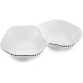 Jumbo Maris Melamin 2 B&ouml;lmeli Beyaz Servis Kase 32.6x24.6x7.1 cm