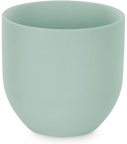 Clayre & Eef Pot De Fleurs 8x8 Cm Vert Beige Pot De Fleurs En Céramique Cache-pot