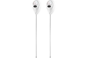 QWORK® 2-pack 40,6 cm lång sond jordfuktighetsmätare, djup användning jordtestare med omedelbar läsning urtavla för trädgårds- och inomhusväxter