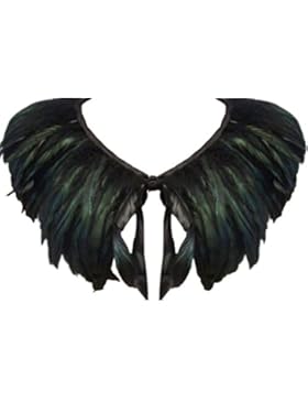 SwirlColor Luxuriöse schwarze Feder-capelet mit hohem Kragen