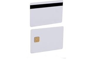 SMARTELF Tarjetas Chip J2A040 Java JCOP JCOP21-40K Tarjeta Inteligente Tarjetas Plásticas PVC Blancas con 2 Pistas 8.4mm HICO Raya Magnética（10 Pack）