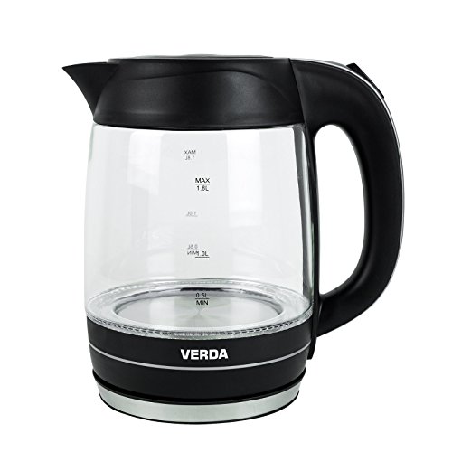 VERDA Wasserkocher 1,8L 2200W Kalkfilter LED BELEUCHTUNG Kabelloss Glas SN0618L2 - 6