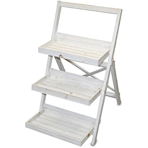 BUAR ARTESANOS Expositor Escalera 3 BALDAS Blanco (73x46x91,5 ...