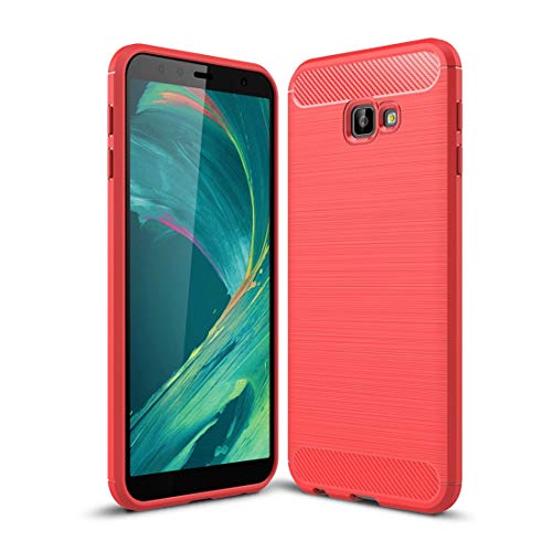 Mobile Phone Cases & Covers, Brushed Texture Carbon Fiber Shockproof TPU Case for Galaxy J4 Core / J4+ (Color : Red)