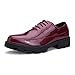 Produktbild Apragaz Herren Casual Spitz Lackleder Prom Schuhe Weichen dicken Boden Anti-Rutsch-Outdoor-Loafer Lace Up Formale Business Oxford (Color : Rot, Größe : 42 EU)