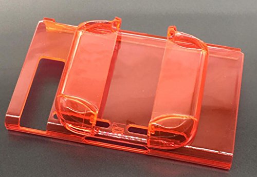 JYR Ganzkörper Schutzhülle Case 3 Segment Design Transparent Clear Shockproof und Anti - Scratch Hard Starre Slim Case Snug Fit für NS Nintend Switch & Controller - Orange