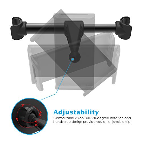 Supporto Auto Poggiatesta per Tablet, Supporto Lamicall per iPad : Universale Supporto per Tablet da 5 a 11 pollici come iPad 2017 Pro 9.7, 10.5, Air mini 2 3 4, Accessori - Nero