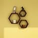 Driftingwood Wall Shelf Rack Hexagon Shape Storage Wall Shelves Set Of 3 - Brown RS.875.00